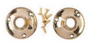 Rosette 1770-HA with ring for new door Polished Brass without lacquer 050 mm H: 35 mm