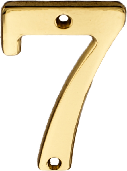 House number Model 566, 65 mm Polished brass without lacquer