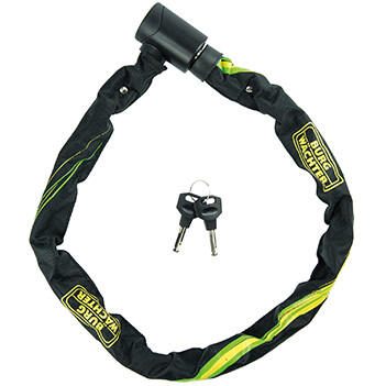 BURG sikkerhedskæde 580 m. cyl., sort/neon 6 mm, 90 cm