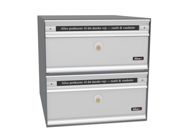 Allux PC1 - uden lås  RAL 9006 m. alu.låge 2 modul