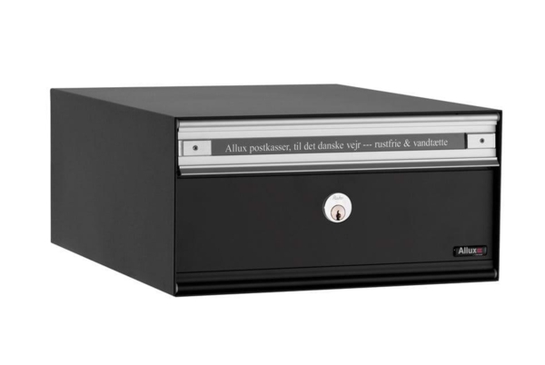 Allux PC1 - uden lås RAL 9011S m. stållåge 2 modul