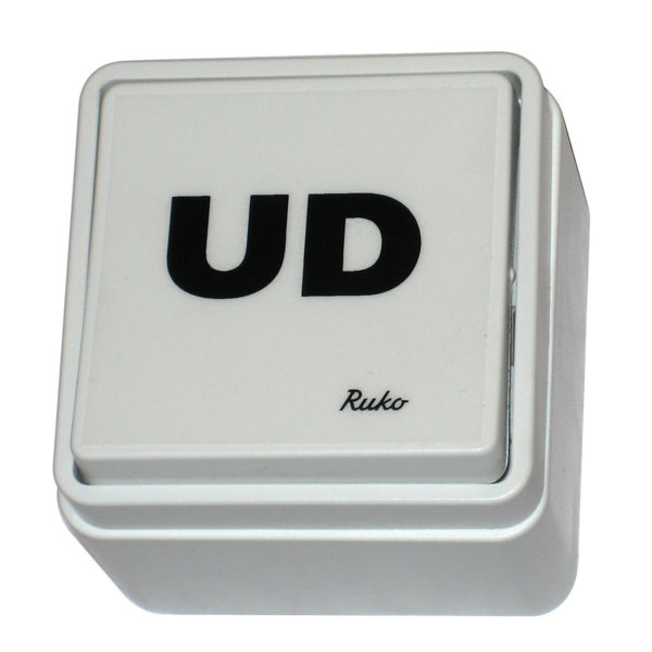 DA033 Fuga-tryk indv. komplet med returfjeder og etiket, Hvid hvid