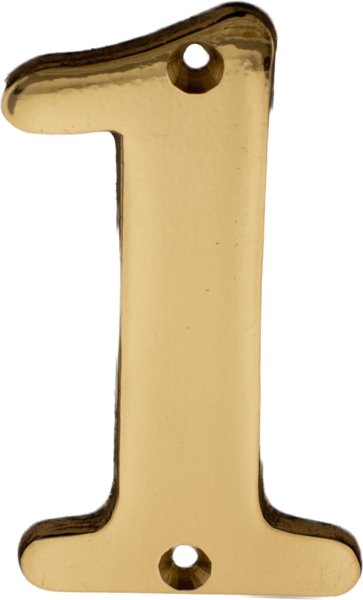 House number Model 565 Polished Brass lacquered 78 mm