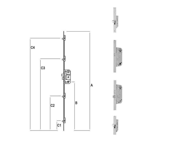 Fix 2226 Stanglås med ekstra lås og sikkerhetstempler