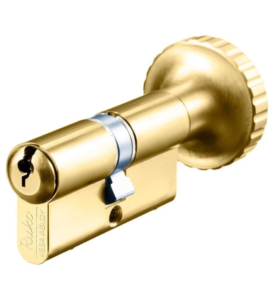 RB1602 Drop cylinder with large knob. Brass