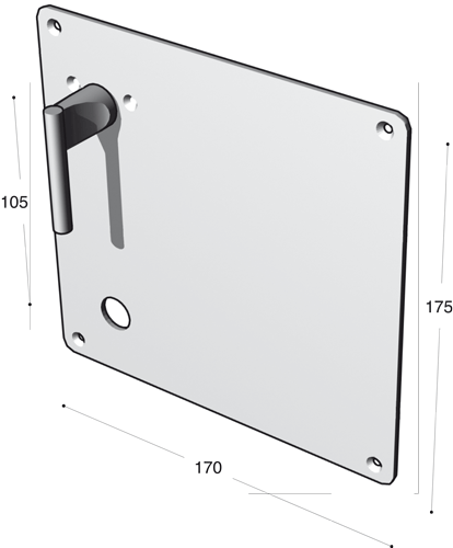6513-1205 Fyrkantig skylt - Vänster rostfritt stål
