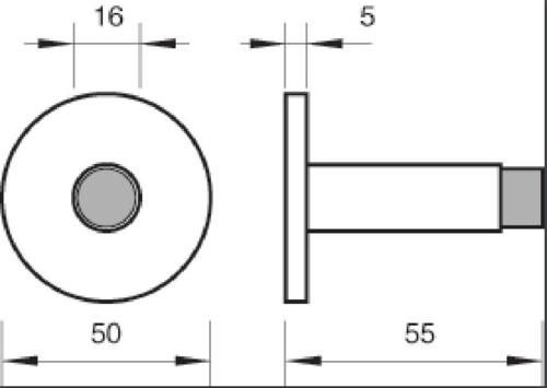 ScanFlex vægdørstop rustfrit stål