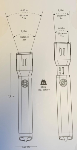Ficklampa TL-517 ficklampa med vitt LED-ljus och rött LED-ljus
