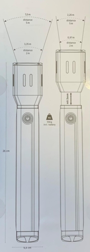 Ficklampa TL-525 ficklampa med vitt och rött ljus