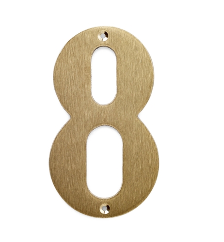 House number Model 572, 140 mm Brass Polished without lacquer