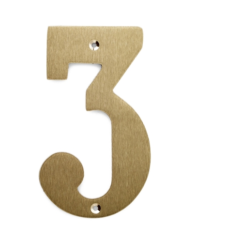 House number Model 572, 140 mm Brass Polished without lacquer