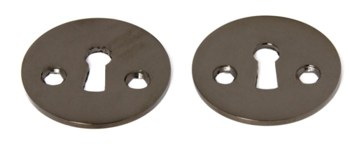 Dørgreb Earth Sort Poleret Nikkel med rosetter cc30 og nøglehuller