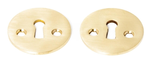 Dørgreb Spitzer Poleret messing , med rosetter cc30 og nøglehuller ( 2 stk Tilbage )