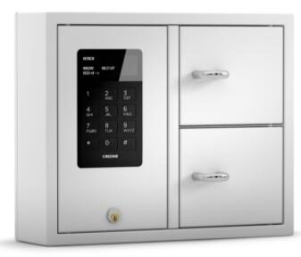 9002 S Nøgleskab i System serien med 2 låger og 16 nøglekroge.