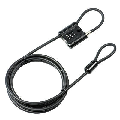 BURG spiralwire 725 m. kodelås og øsken, 300cm