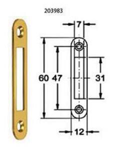Møbellås Slutblik 2574 Runde Hjørner MS 60 x 12mm