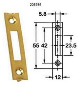 Møbellås Slutblik 2584 Skarpe Hjørner MS 55 x 12mm