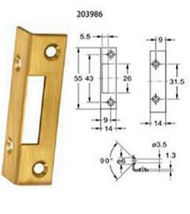 Møbellås Slutblik 2596 Vinkel MS 63 x 14 x 14 mm