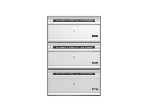 Allux PC1 - uden lås  RAL 9006 m. alu.låge 3 modul