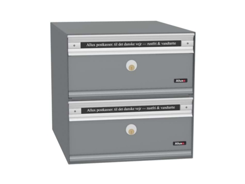 Allux PC1 - uden lås RAL 9006 m. stållåge 2 modul