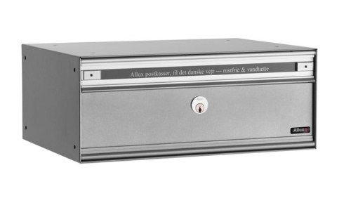 Allux PC2 - uden lås Alu. Grå RAL 9006 m. stållåge 6 modul