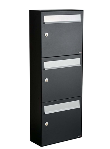 Allux HC4 - uden lås     3 modul Sort m. grå klap