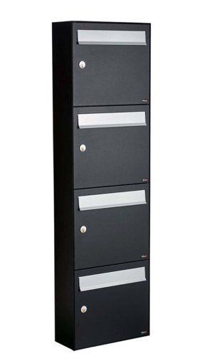 Allux HC4 - uden lås     4 modul Sort m. grå klap