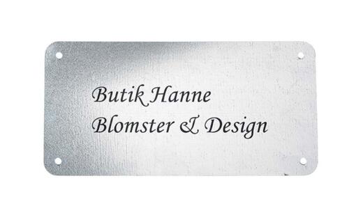 Juliana navneskilt 14x28cm. galvaniseret