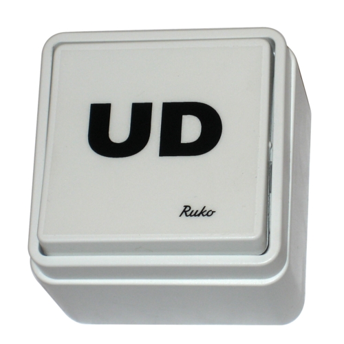 DA033 Fuga-tryk indv. komplet med returfjeder og etiket, Hvid hvid