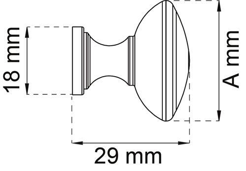 Habo møbelknop 27,5mm 1 stk amadeus matkrom