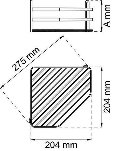 hjørnehylde lantana 1 hylde krom sb