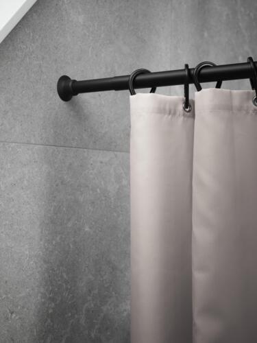 Badeforhængsstang 75-220 cm sort sb