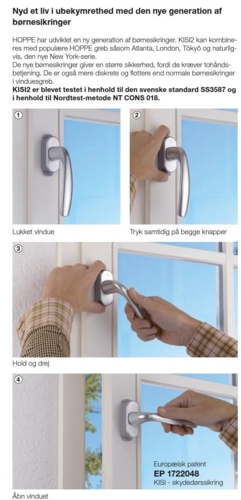 HOPPE børnesikring til terassedøre og vinduer KISI2 F U26 7 mm pind