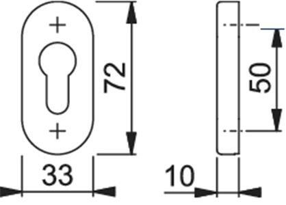 HOPPE 55DS OVAL SIKKERHEDSROSETTE FOR PZ - F1-2