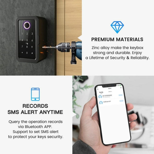 Elektronisk Nøgleboks med TUYA app komplet klar til brug