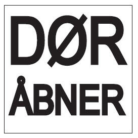 Dorma etiket "Dør Åbner" klar (klister)