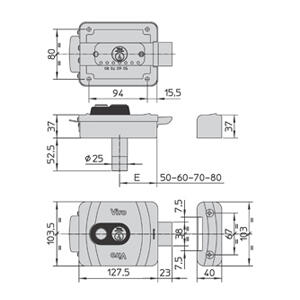 Viro Elektrisk lås type V90 12V