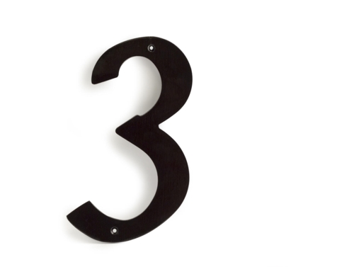 STORT HUSNUMMER SORT 205MM