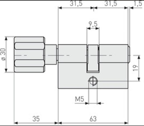 ABUS GDS Dobbelt profilcylinder med Knop
