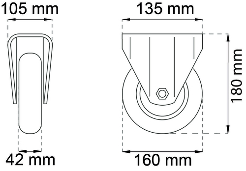 CONTAINERHJUL 160MM FAST