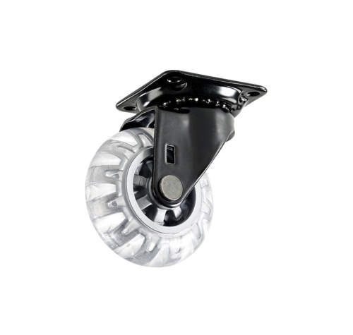 MØBELHJUL M/PLADE SORT 75 MM