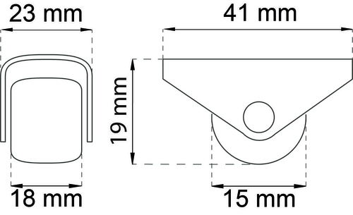 MØBELHJUL M.PLASTRL.Ø15MM 4STK