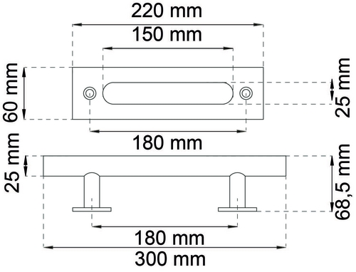 SKYDEDØRSGREB INDUSTRI RUSTFRI