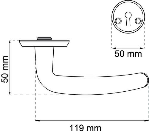 Dørgreb Porto indvendig Børstet aluminium