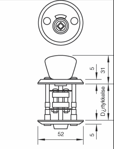 5265 Toiletmarkering blank krom, 40-50 mm