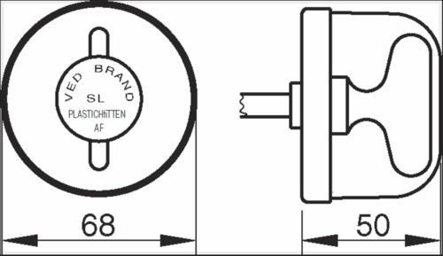 349/350 Nødudgangsbeslag inkl dørknop og plexiglashætte blank krom