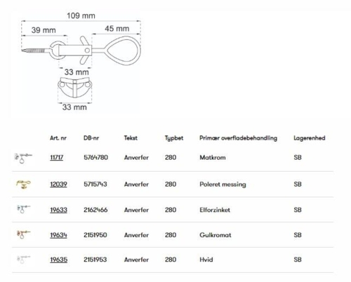 ANVERFER M/TRÆØSKEN OG KONSOL ELF.