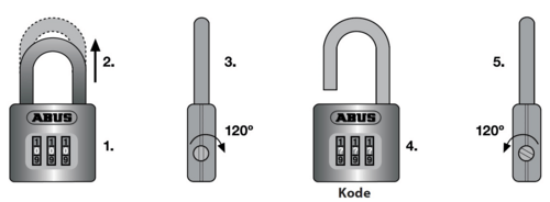 Abus hänglås m / kod 160/50