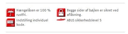 Abus hengelås m / kode 180ib / 50