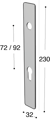 6405-0172 Smalprofil langskilte sæt c:72 mm Rustfrit stål